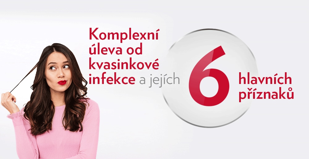 Usměvavá mladá žena v červeném tričku je šťastná po léčbě přípravkem Canesten