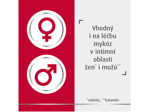 Vhodný i na léčbu mykóz v intimní oblasti žen i můžu