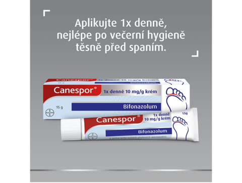 Canespor krém aplikace