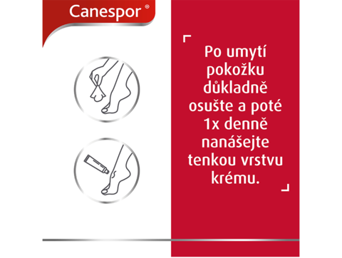 Canespor krém - 1x denně tenká vrstva krému